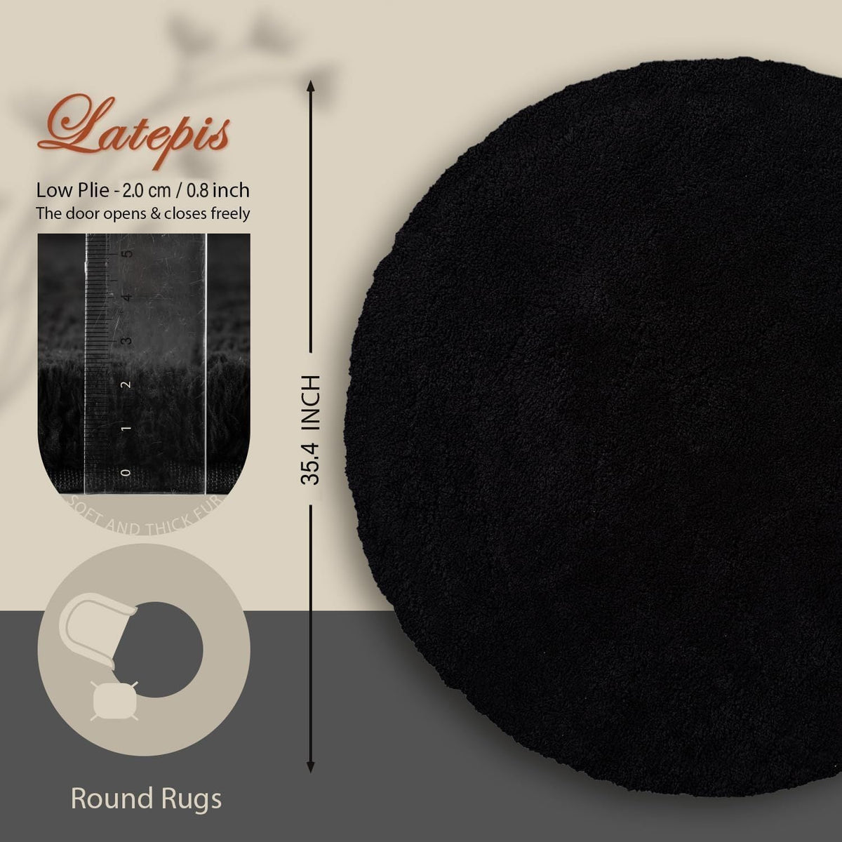 AIESY® Ultra-Soft Plush Washable Non Slip Floor Carpet