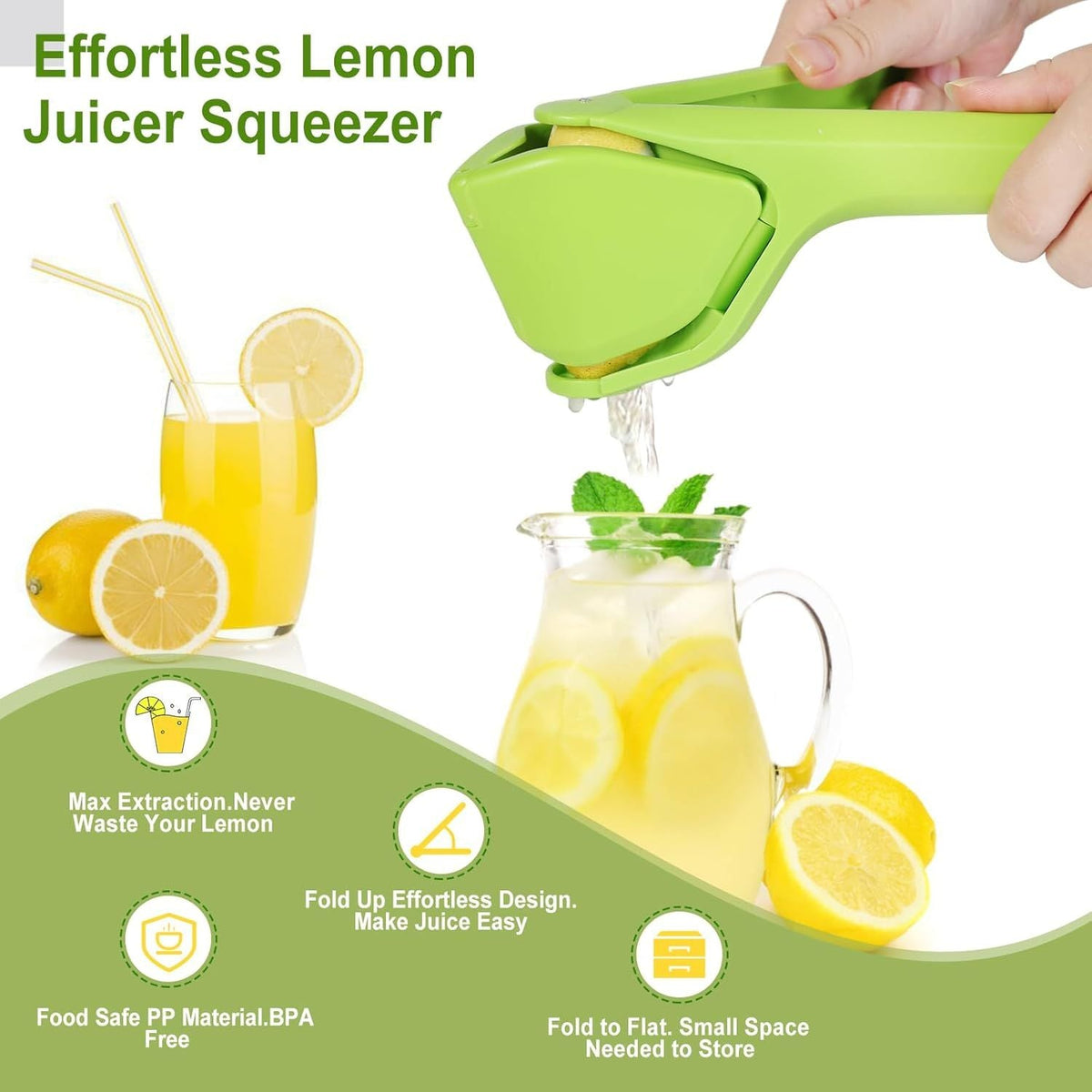 Lemon Squeezer Effortless Manual Flat Lime Juicer Squeezer Hand Citrus Press