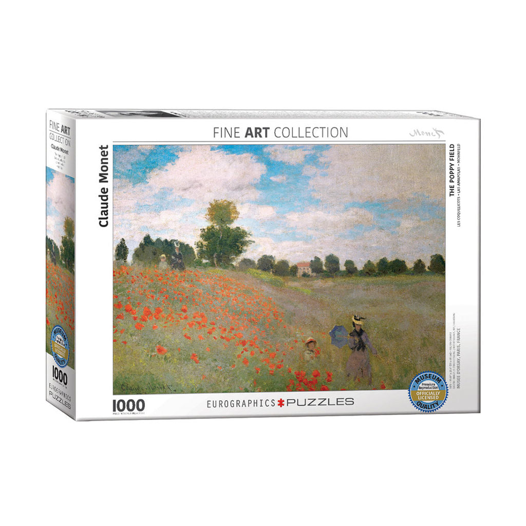 The Poppy Field By Claude Monet 1000 Pieces Puzzle