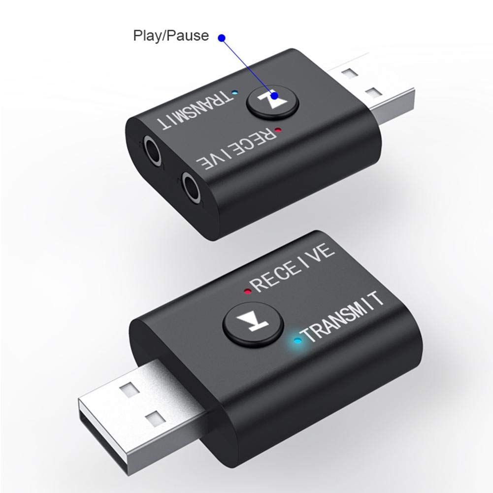 2-in-1 USB Bluetooth Audio Transmitter Smart Receiver 3.5mm Adapter For TV PC