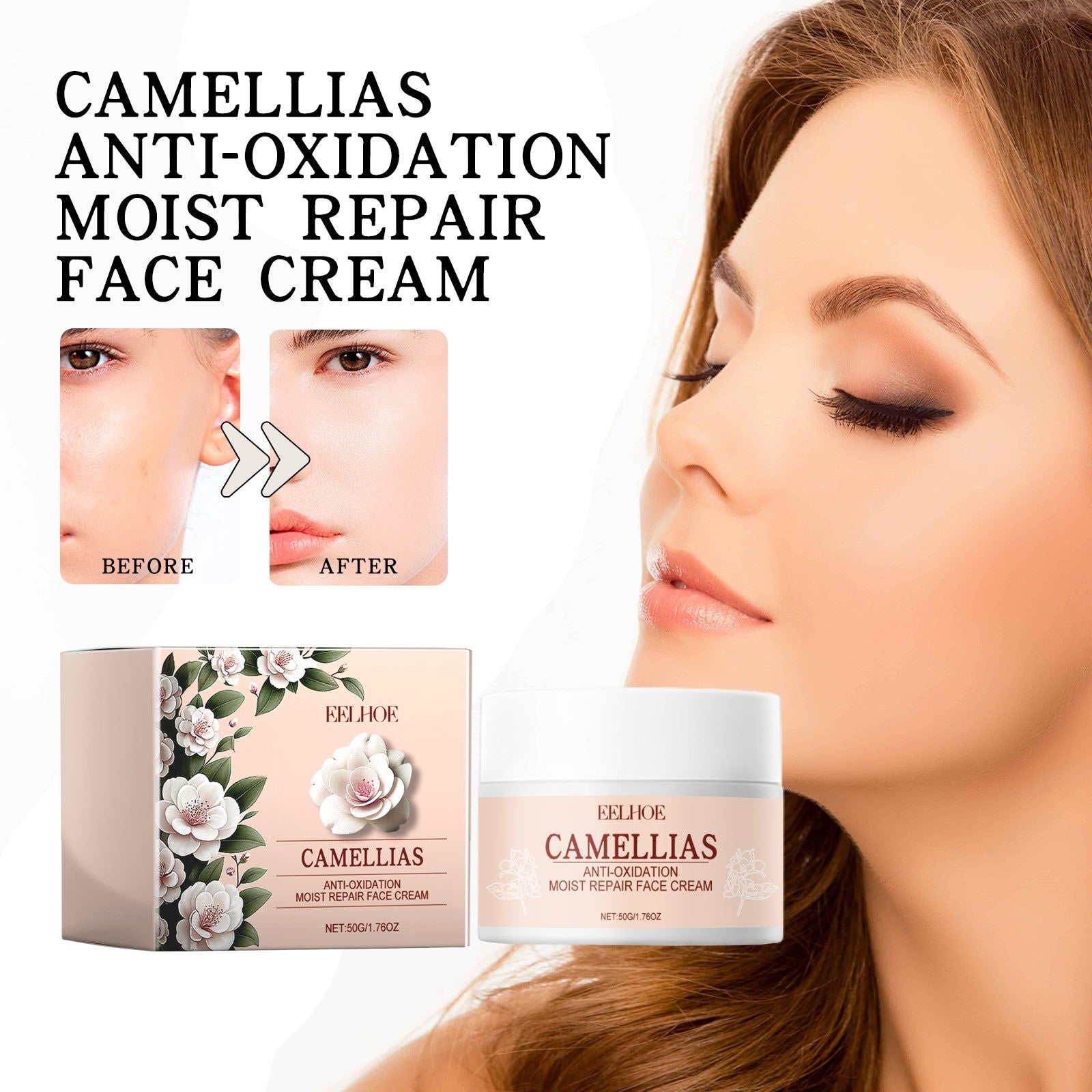 Camellia Anti-Aging Face Cream, Firming and Moisturizing, Brightening, Smoothing ,50g
