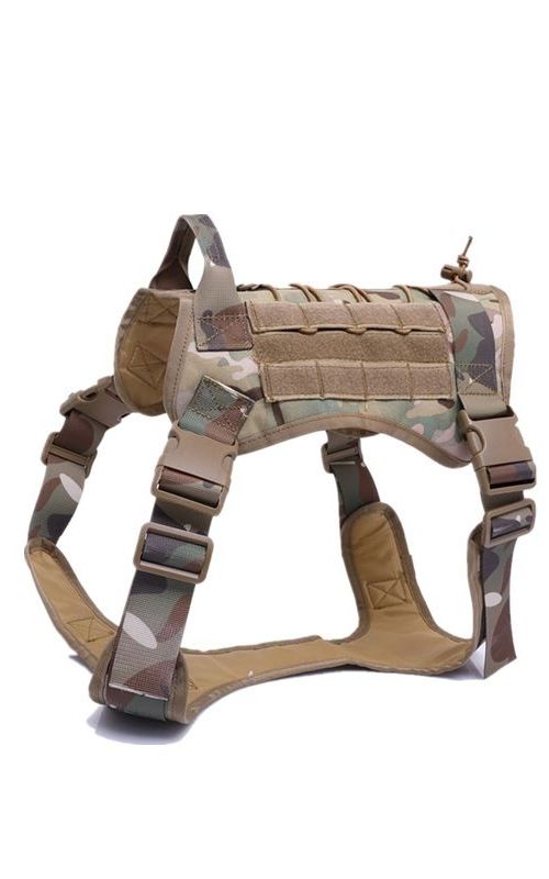 Tactical Dog Harness Nylon Handle Adjustable Training Harness Pet Working Vest