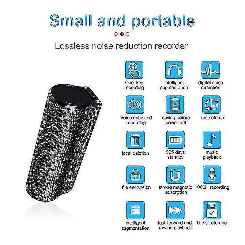 Mini Magnetic 500 Hours Intelligent Noise Reduction Voice Activated Recorder zxin
