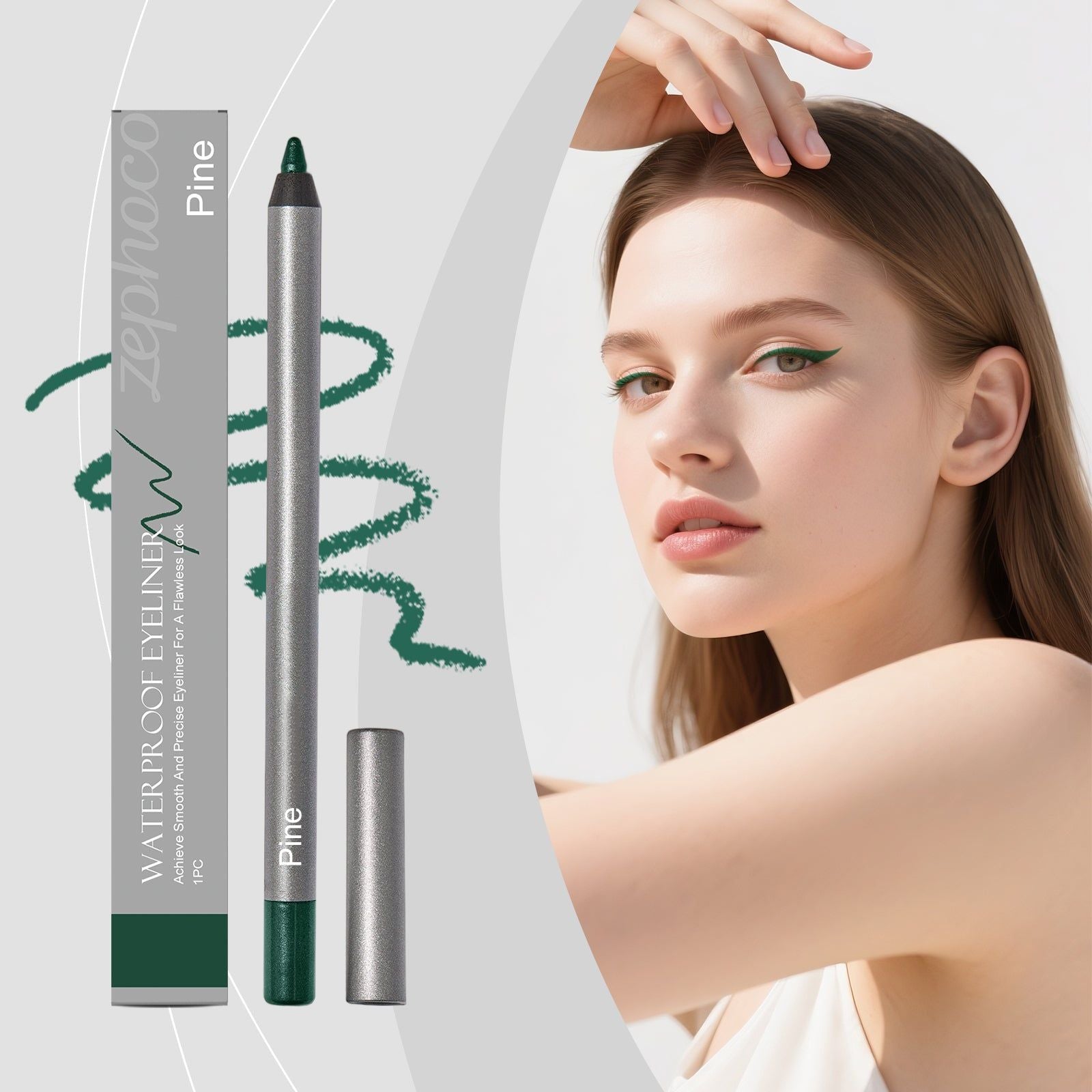 Pine Color Eyeliner Gel Pen, Waterproof, Smudge-Proof, Long-Lasting Makeup Products ,1pcs