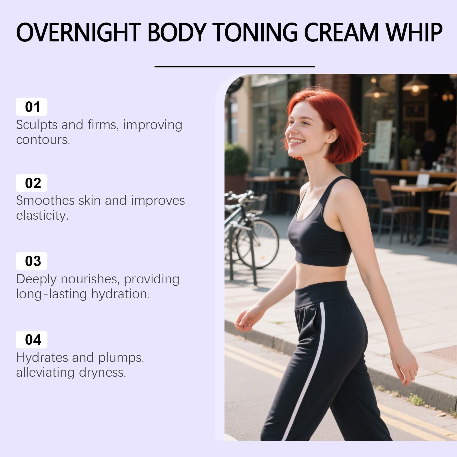 Viareline Be Dreamy Overnight Body Toning Cream Whip, 100g - Skin Firming & Moisturizing Body Care Cream for Daily Use
