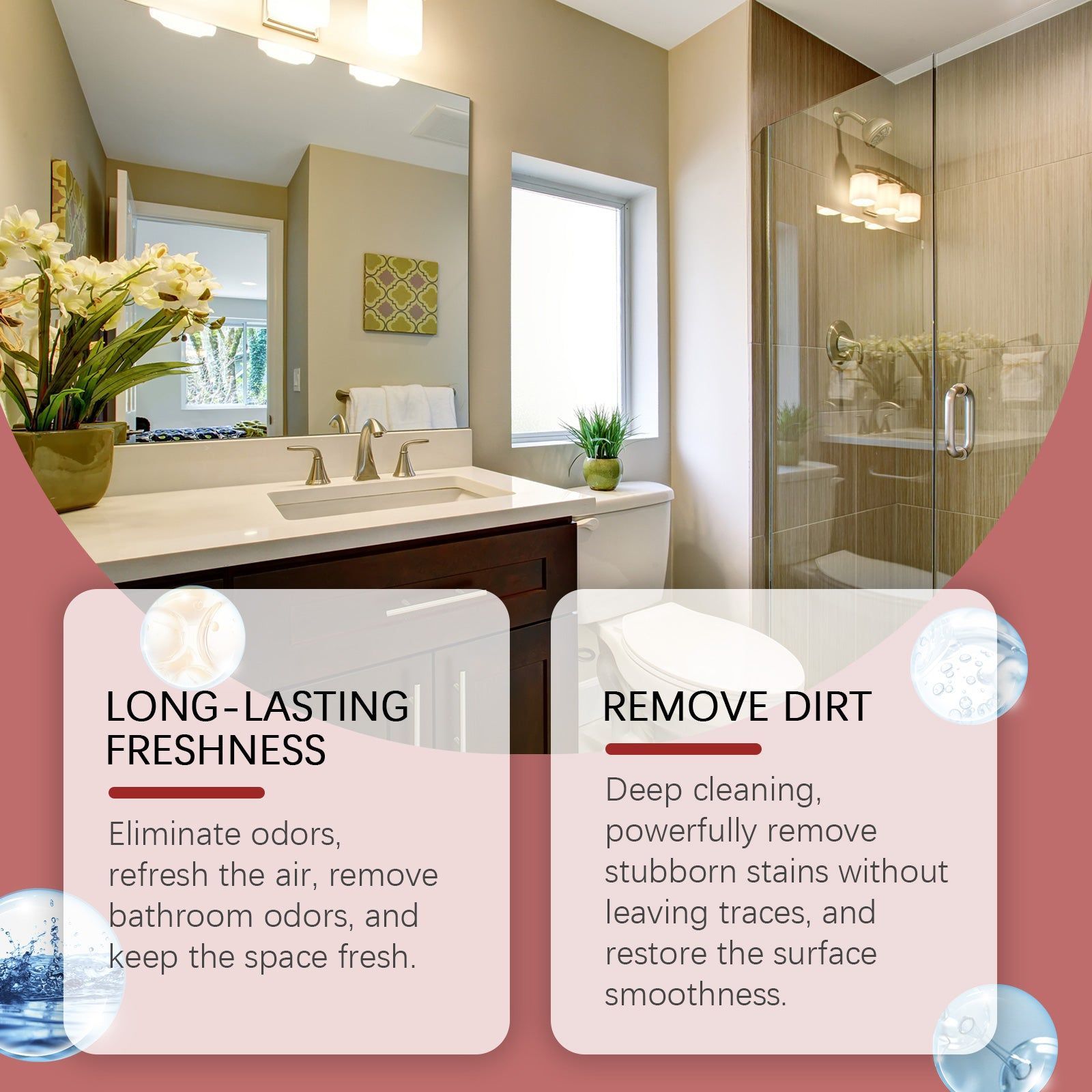 Bathroom Foam Cleaner, Deep Stain Removal, Odor Elimination, Freshen Your Space ,120ml