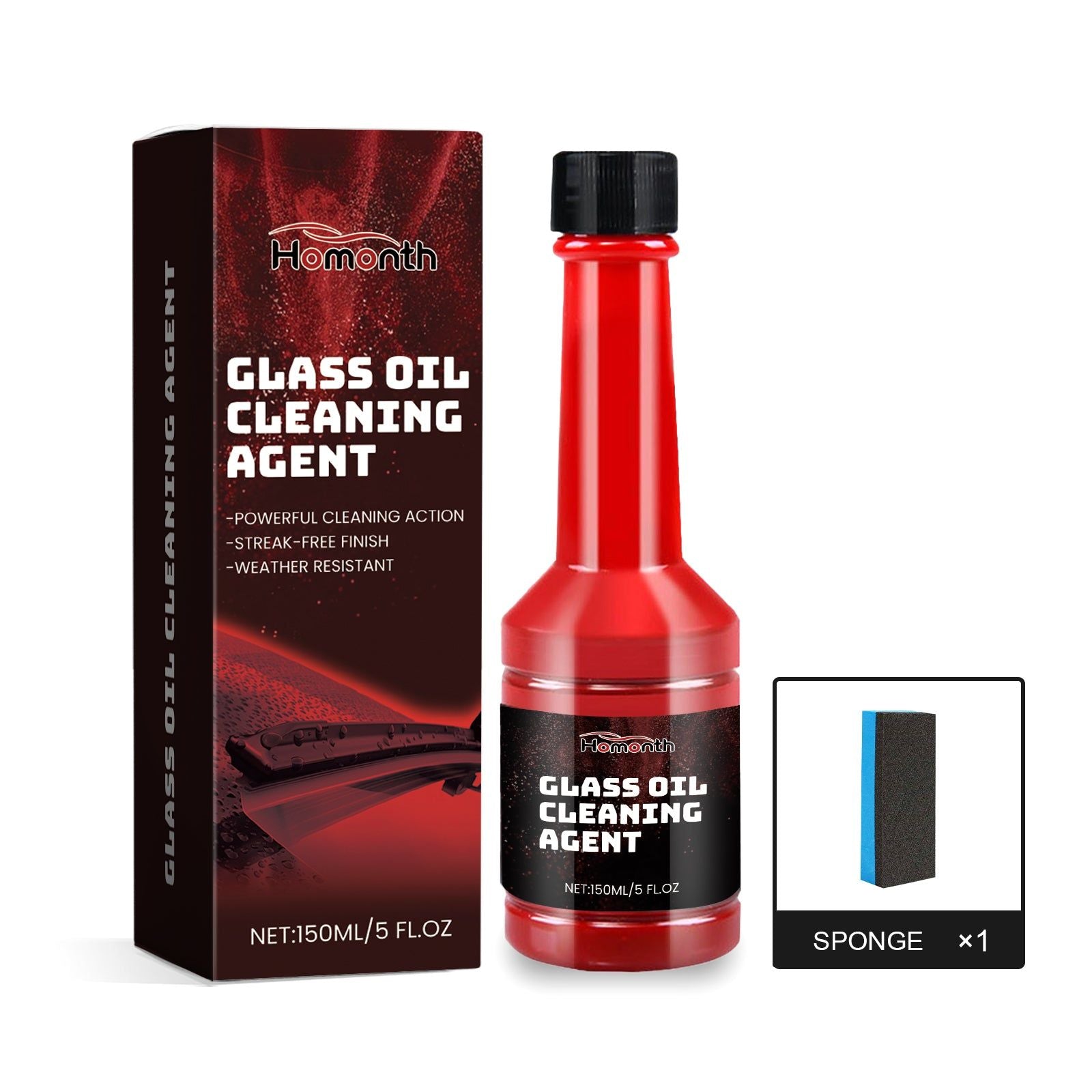 Car Cleaning Windshield Oil Film Remover, Glass Decontamination, Clear Vision, Easy to Use ,1set