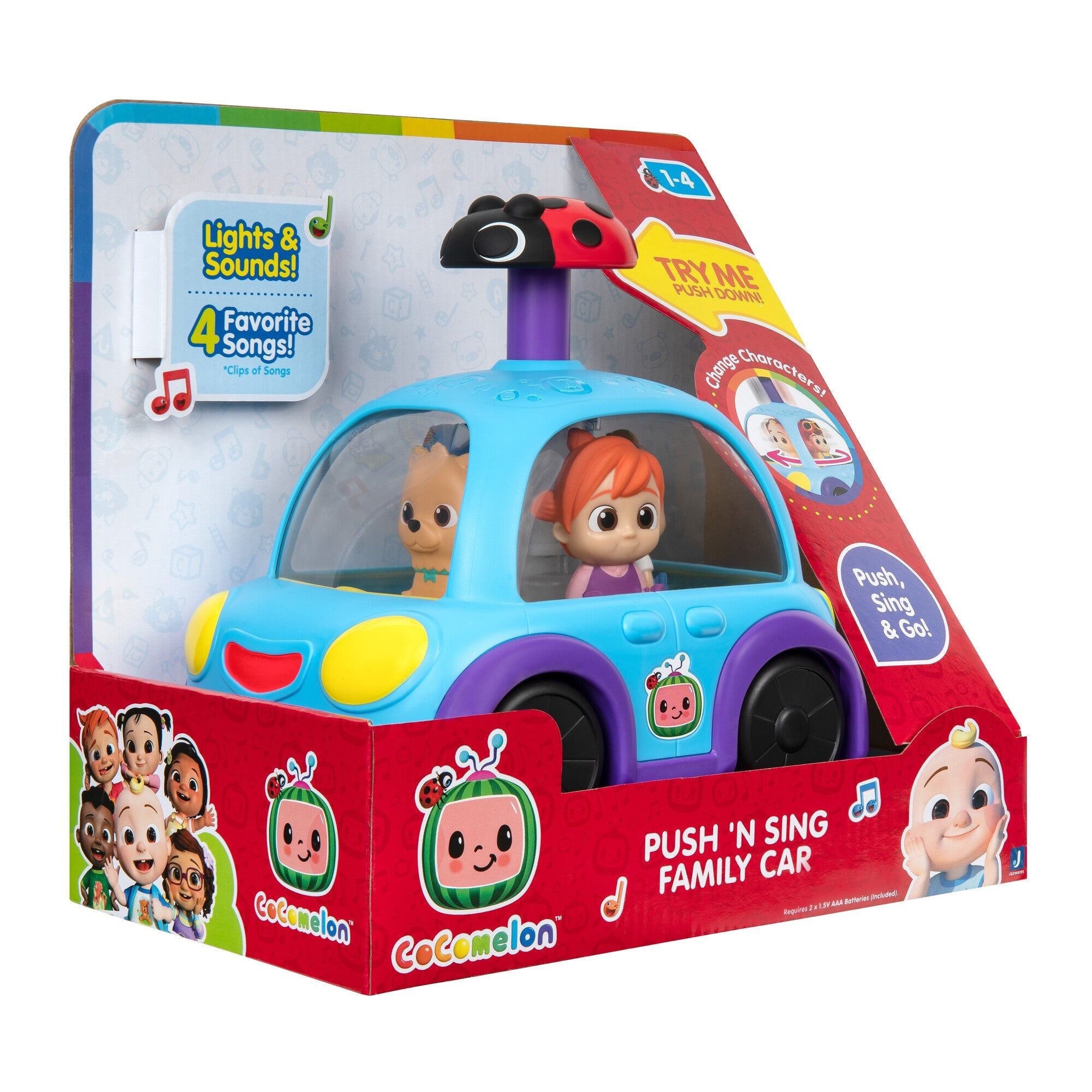 CoComelon Push 'N Sing Family Car – JJ, TomTom, YoYo & Bingo