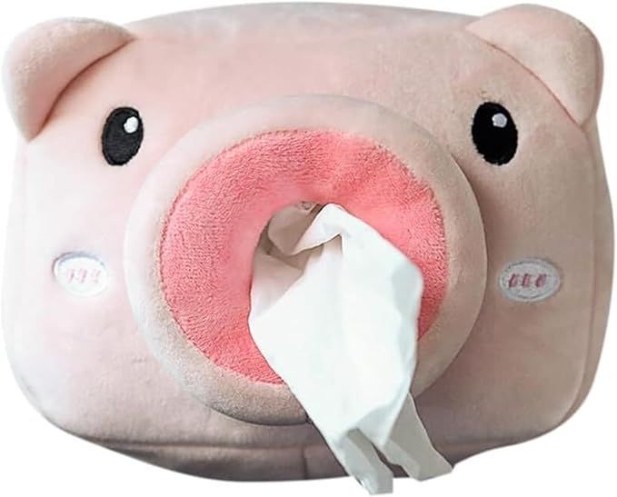 Car Tissue Holder Plush Animal Napkin Dispenser Organizer Auto Interior Accessories