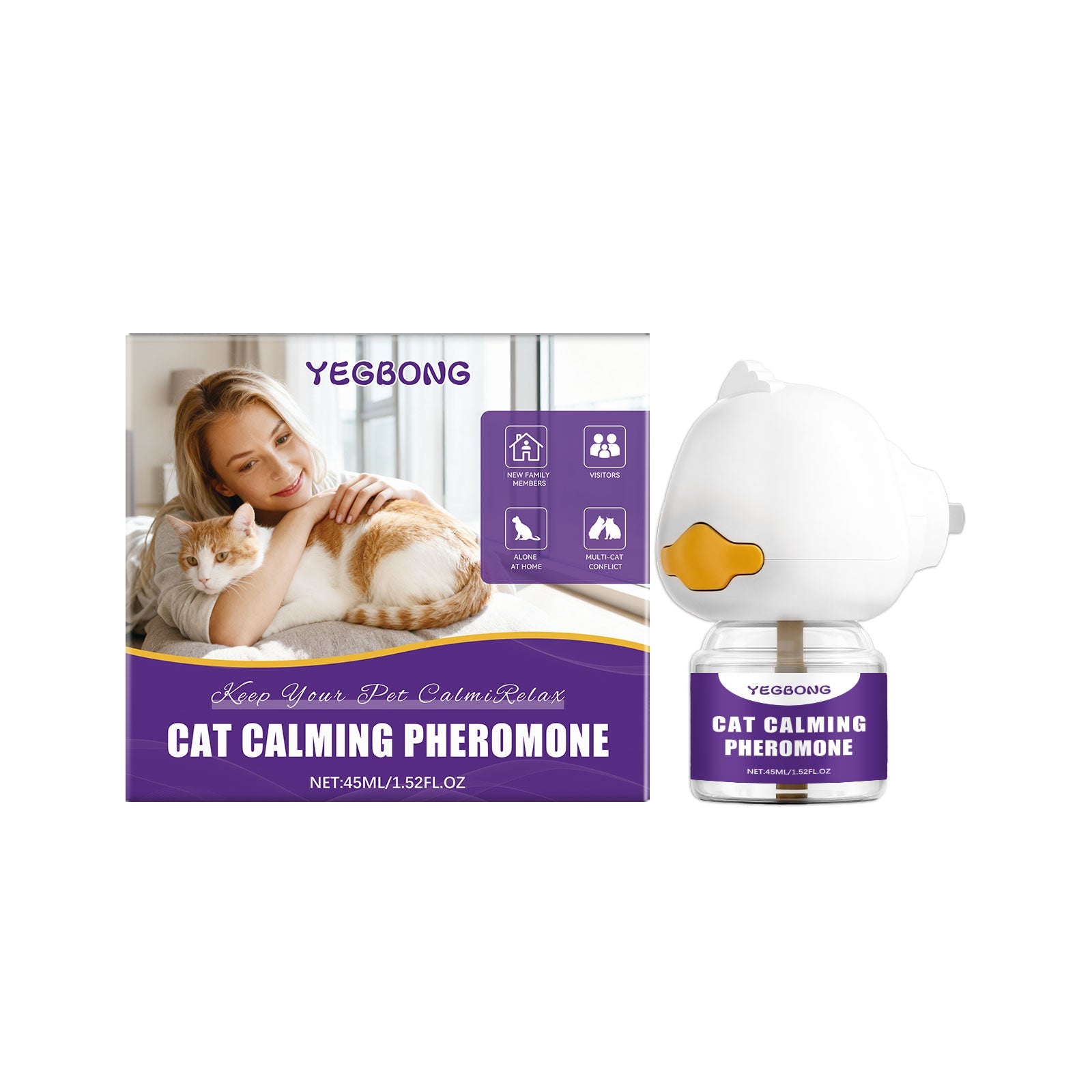 Cat Body Care Device, Anxiety Relief, Reduce Scratching, Pet Wellness ,45ml