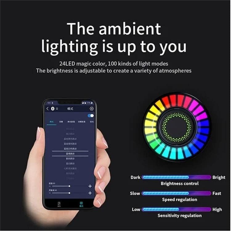 Car Aromatherapy Rhythm Light Car Essential Oil Diffuser RGB Sound Activated Lamp