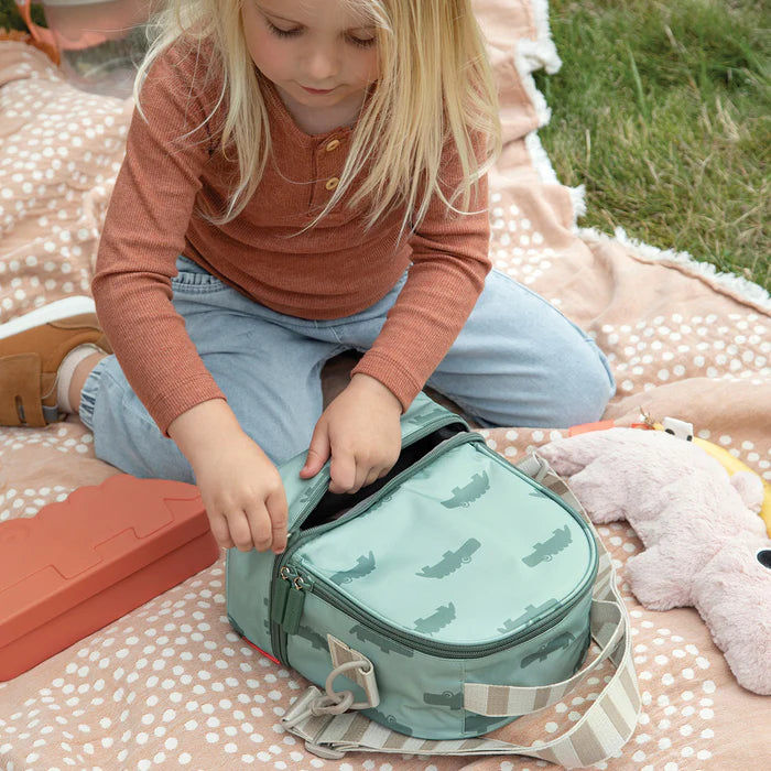 Done By Deer Kids Insulated Lunch Bag Croco Green