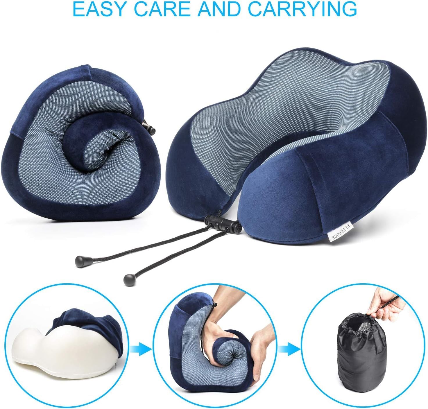 U Shaped Travel Pillow Memory Foam Neck Pillow for Airplane Car Office