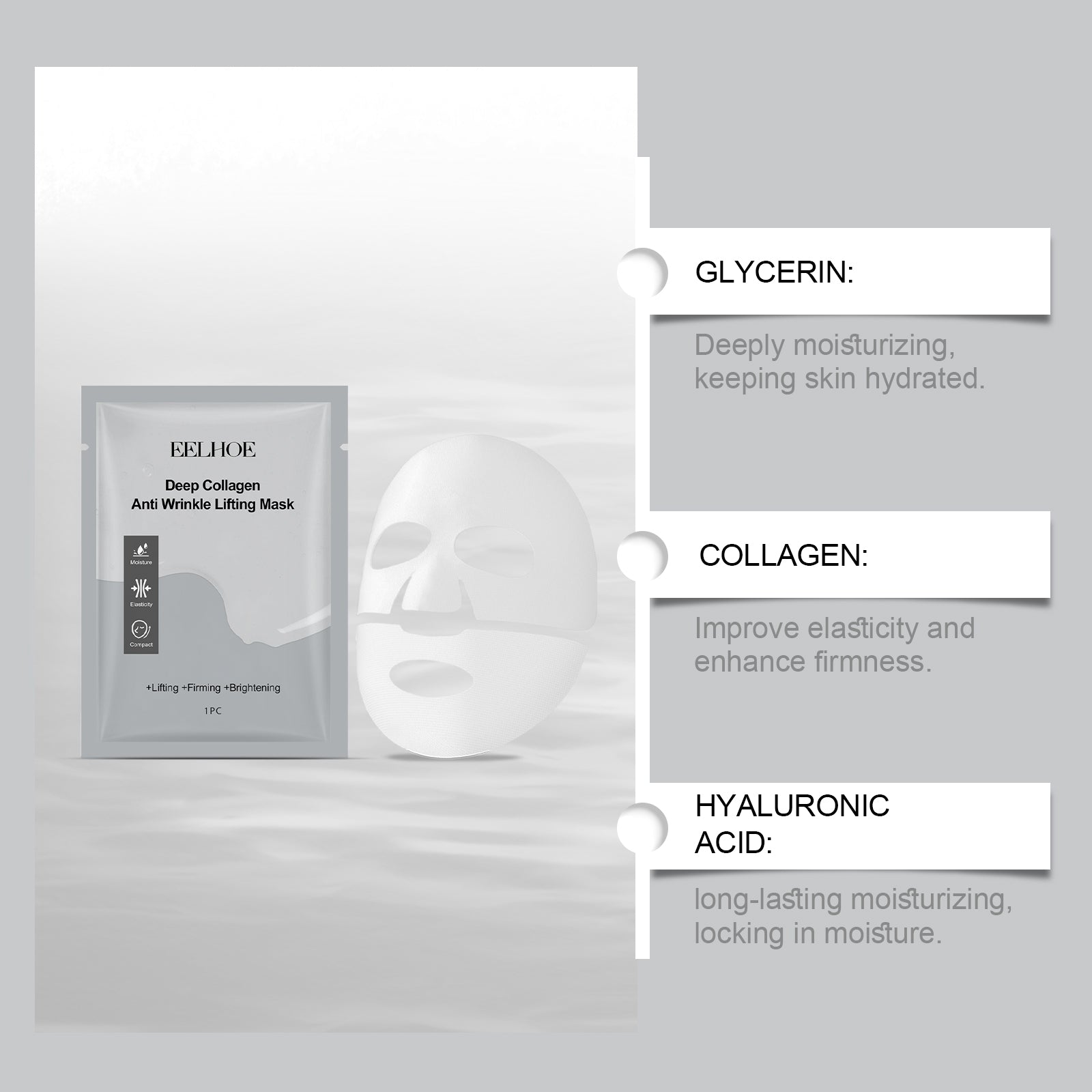 Collagen Facial Mask, Hydrating, Rejuvenating, Brightening, Moisturizing, Skin Nourishment ,1pcs