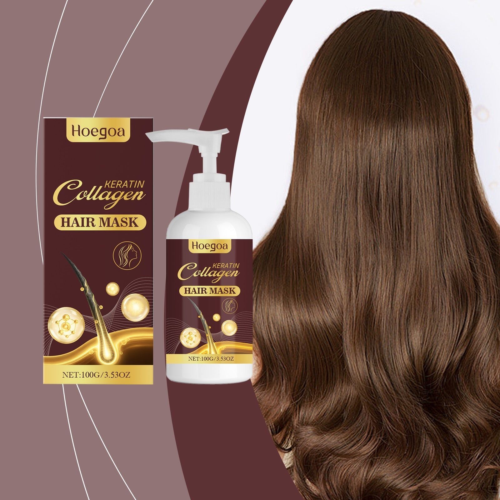 Collagen Hair Mask for Nourishing Dry Frizzy Hair, Moisturizing, Hair Care, Hair Repair, Anti-Hair Loss ,100g