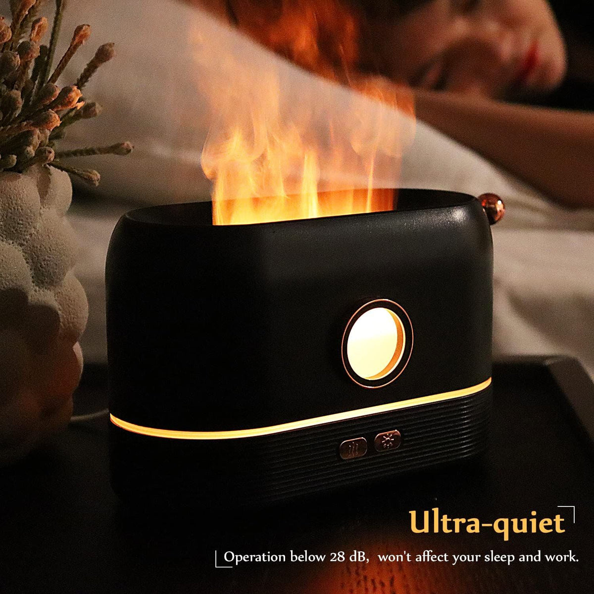 Aroma Diffuser For Essential Oils Color Changing Flame Air Humidifier For Home Office