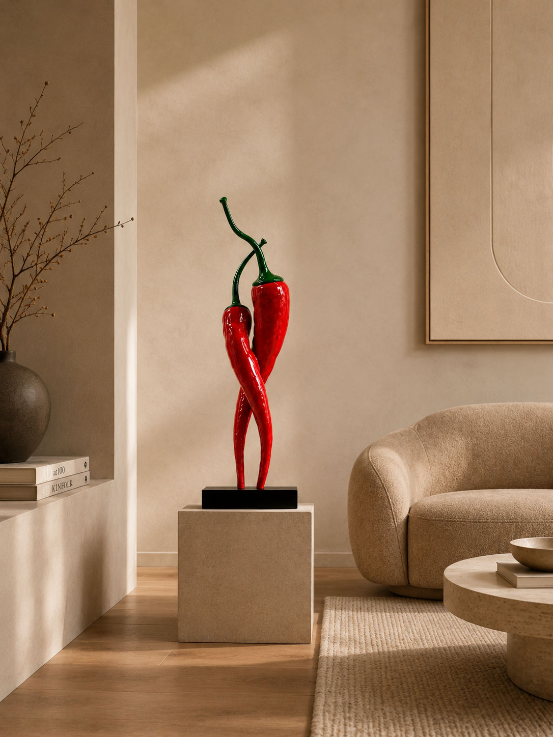 Tati deco Love chili resin wood support
