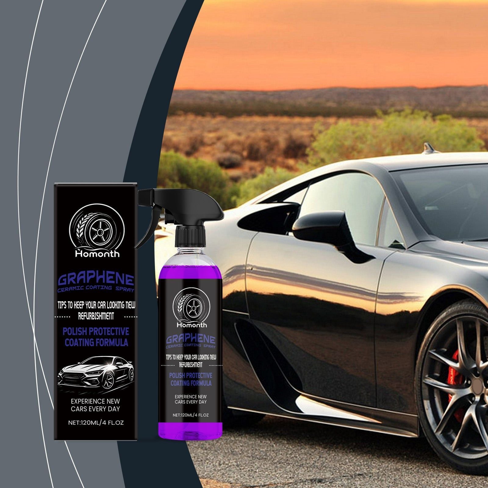 Automobile Coating Spray, Waterproof, Anti-Fog, UV Protection, Nano Gloss Finish ,120ml