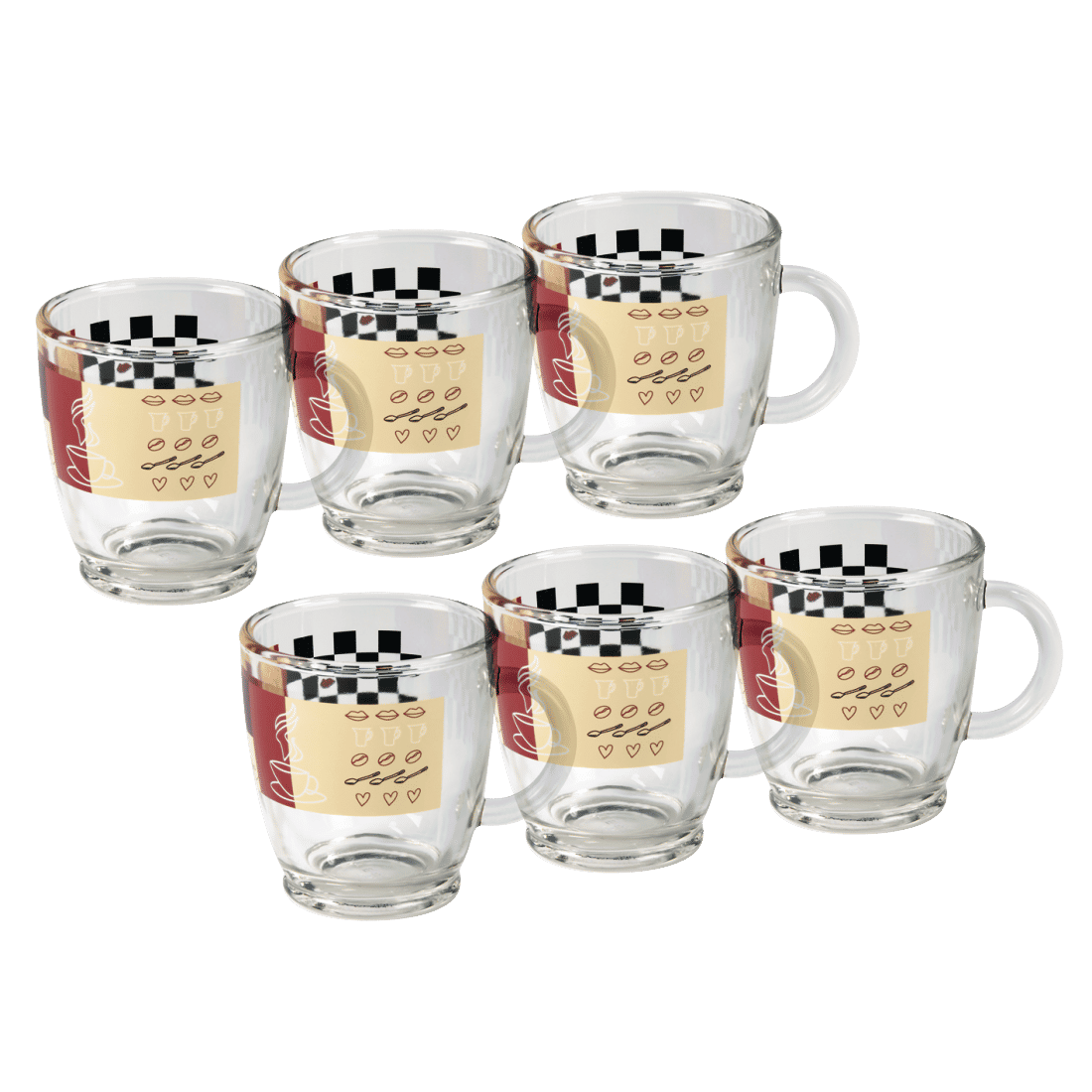 XAVAX 111084 Glass Coffee Cup, with decorations, 1 piece