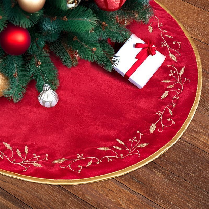 Christmas Tree Skirt Xmas Tree Plush Tree Mat for Holiday Home Decoration
