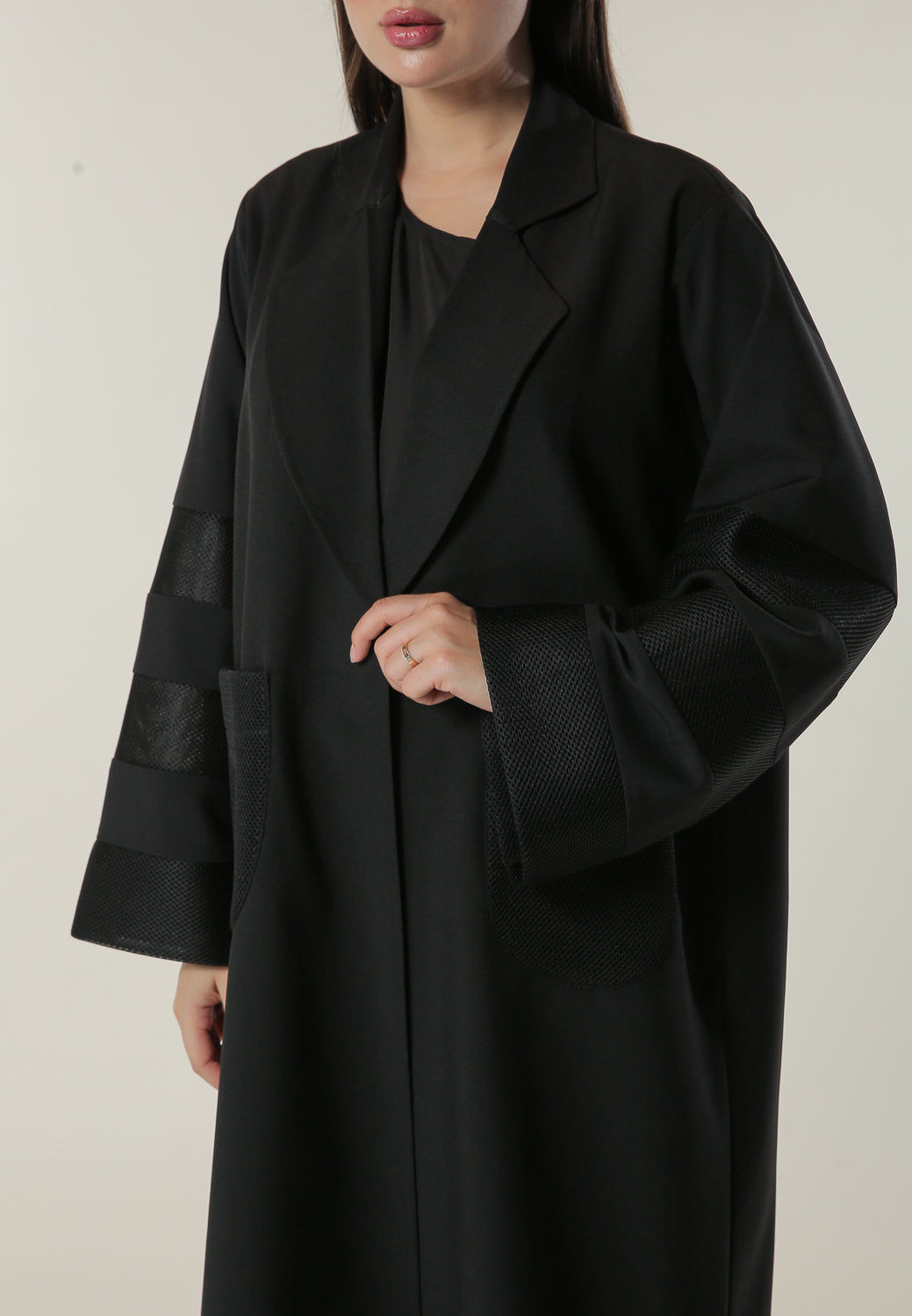 MOiSTREET Black Casual Coat Style Abaya
