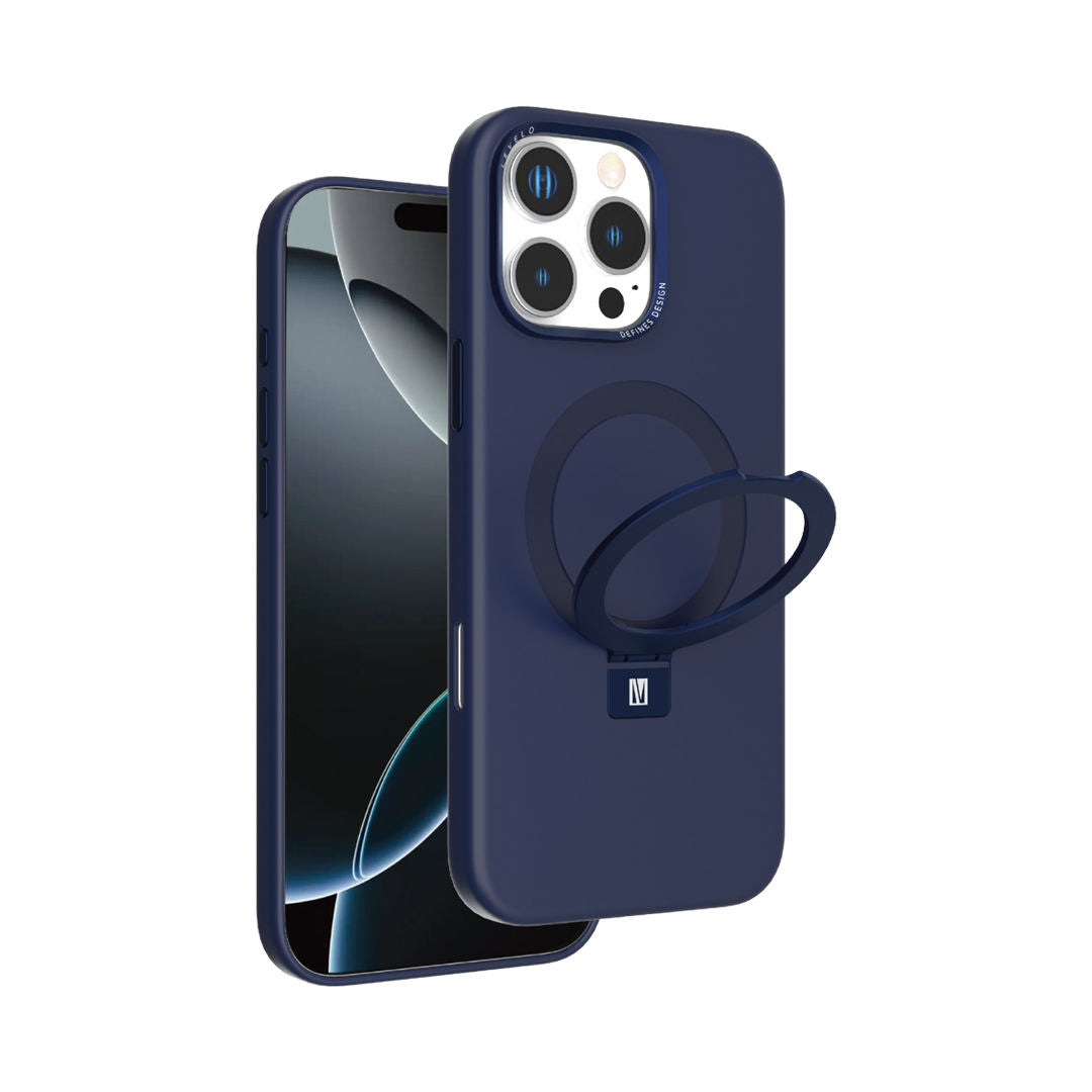 Levelo Iris Pro Magsafe Liquide Silicone Case for iPhone 16 Pro Max, Blue