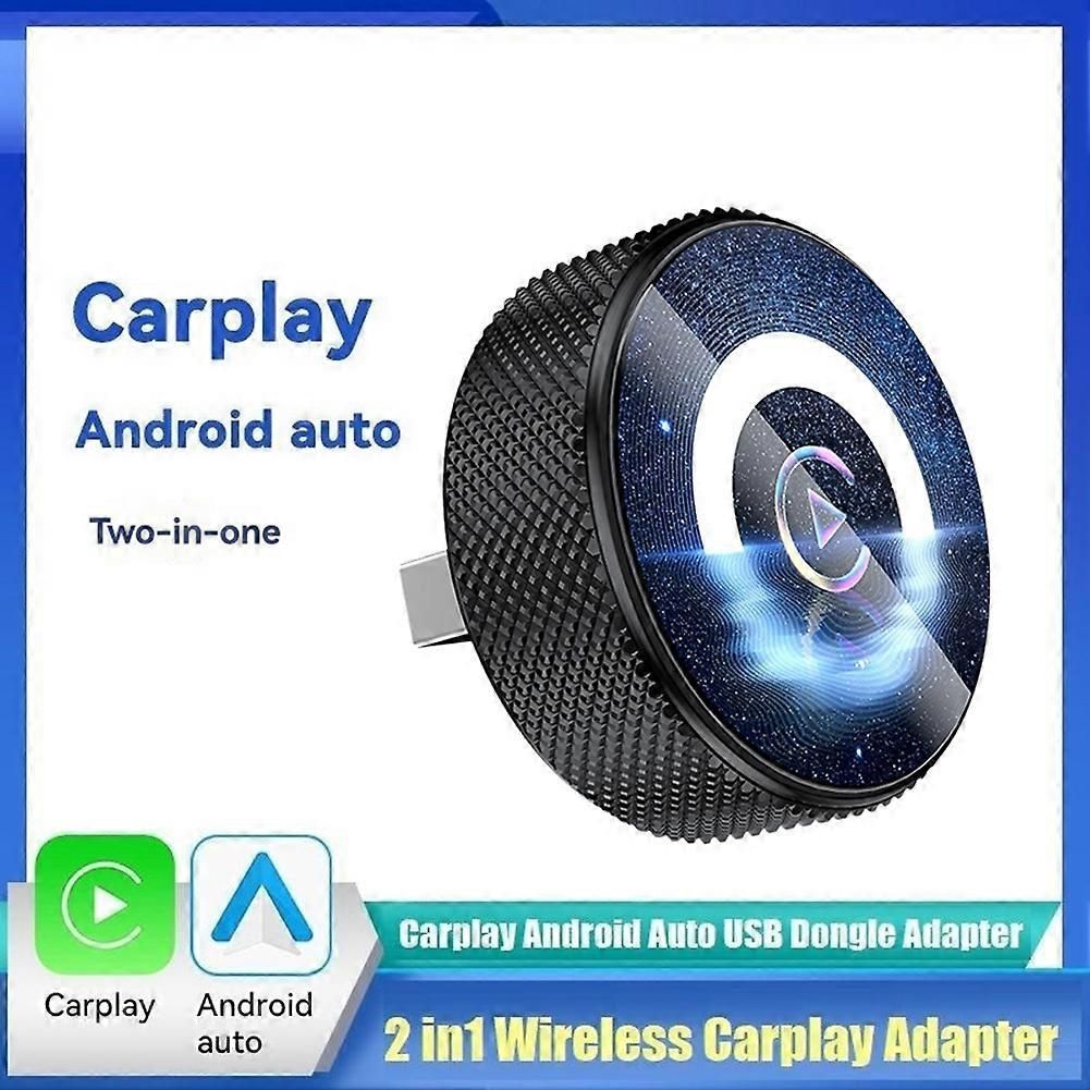 2IN1 Wireless CarPlay Android Auto BT+WIFI USB Adapter Dongle Plug Play Mini Smart Box Converts Wired to Wireless A