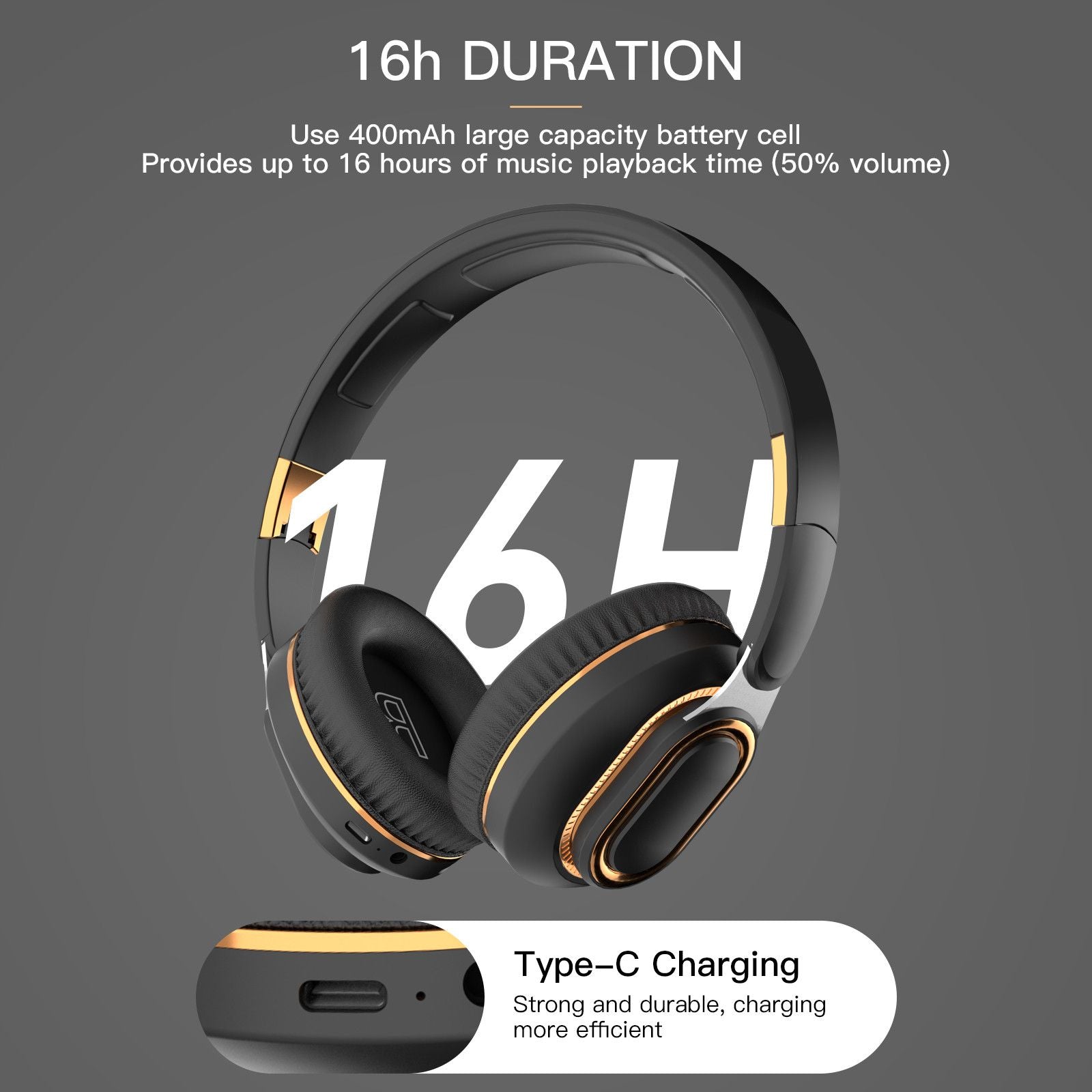 Noise Cancelling Bluetooth Headset Wireless Folding Bass Gaming Sports Headphones