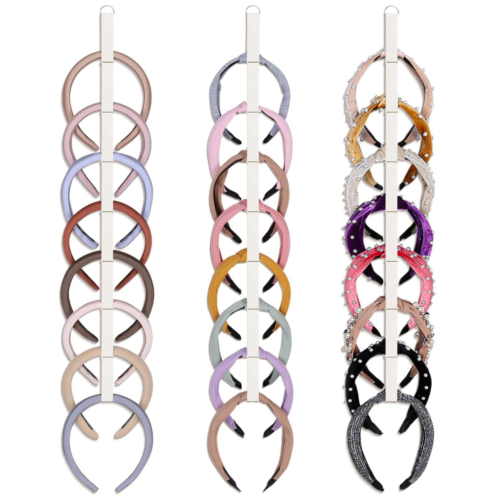 3 PCS Headband Holder Organizer Hanging Hairband Storage for GirlsWomen