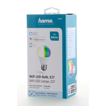 مصباح Hama 176547 WiFi-LED، E27، 10 وات، RGB، قابل للتعتيم