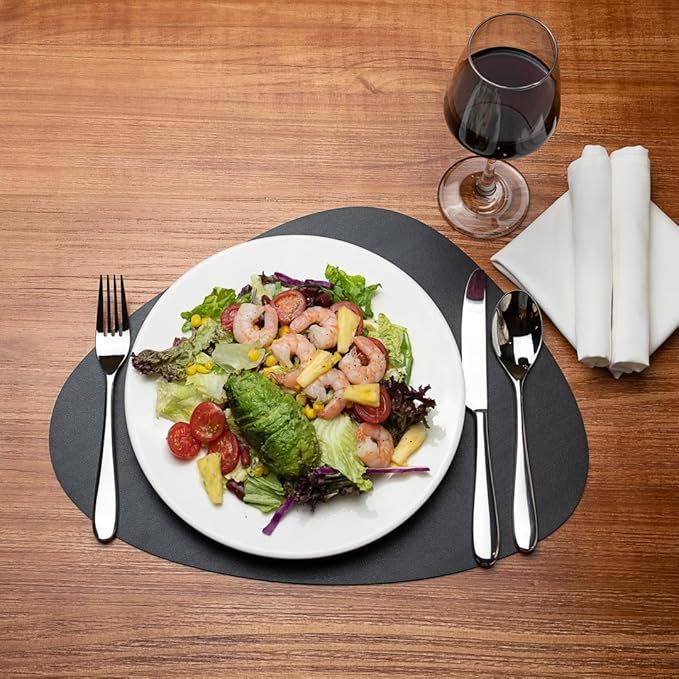 6pcs PU Placemats Non Slip Insulation Place Mats Set For Table
