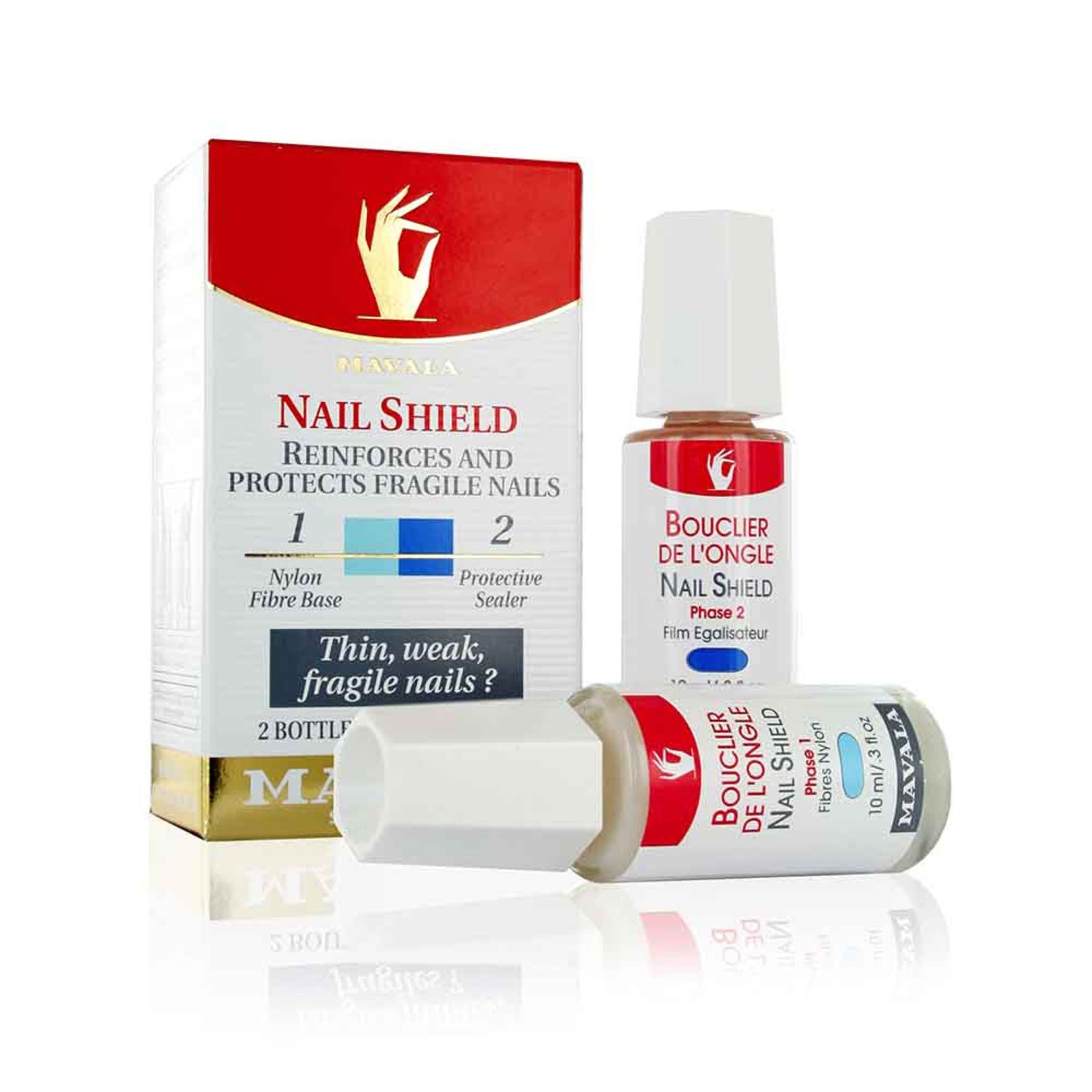 Mavala Nail Shield for Weak Fragile Nails, 2x10ml