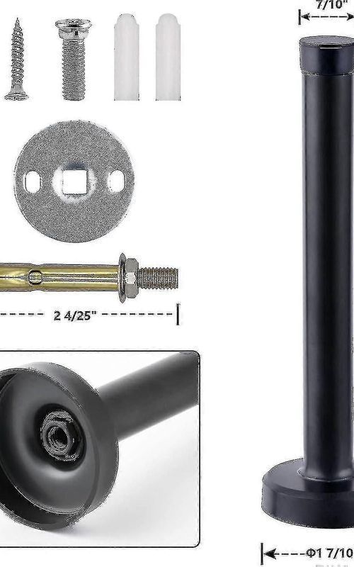 Brushed Stainless Steel Wall Mount Door Stopper With Soft Rubber Bumper