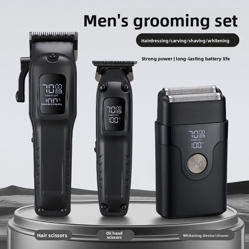 3-Piece Men's Hair Clipper & Shaver Kit