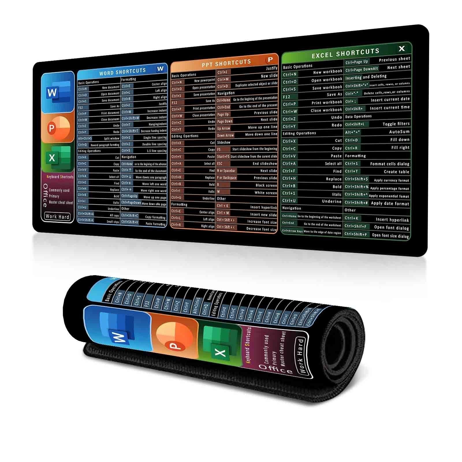 Keyboard Shortcut Desk Mat Mouse Pad 400x800x3mm