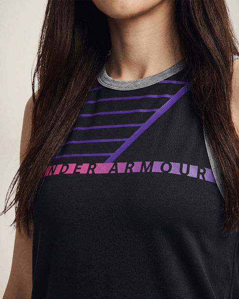 Under Armour Black, Grey & Pink Training Tank