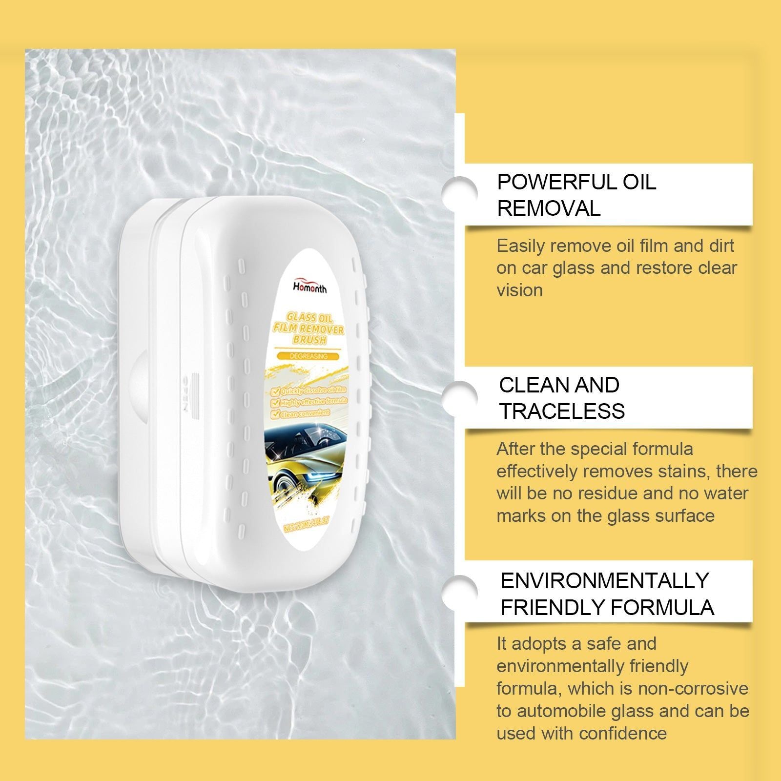 Car Glass Degreaser, Waterproof Rainproof Window Cleaner, Removes Oil Film and Stains ,120ml