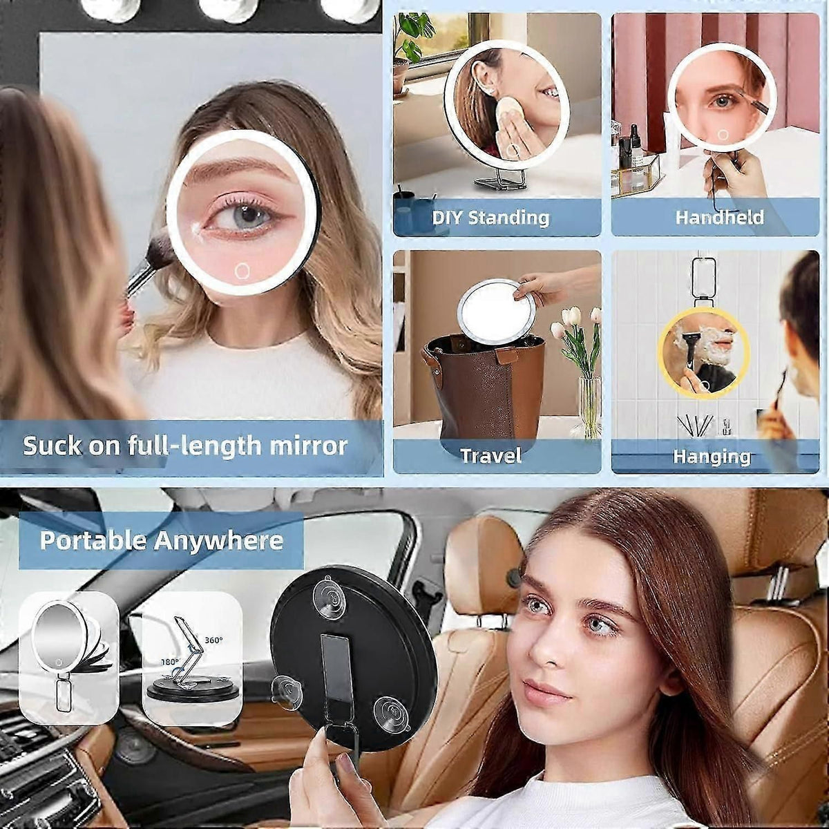 30X Magnifying Makeup Mirror With Tweezers and Suction Cups