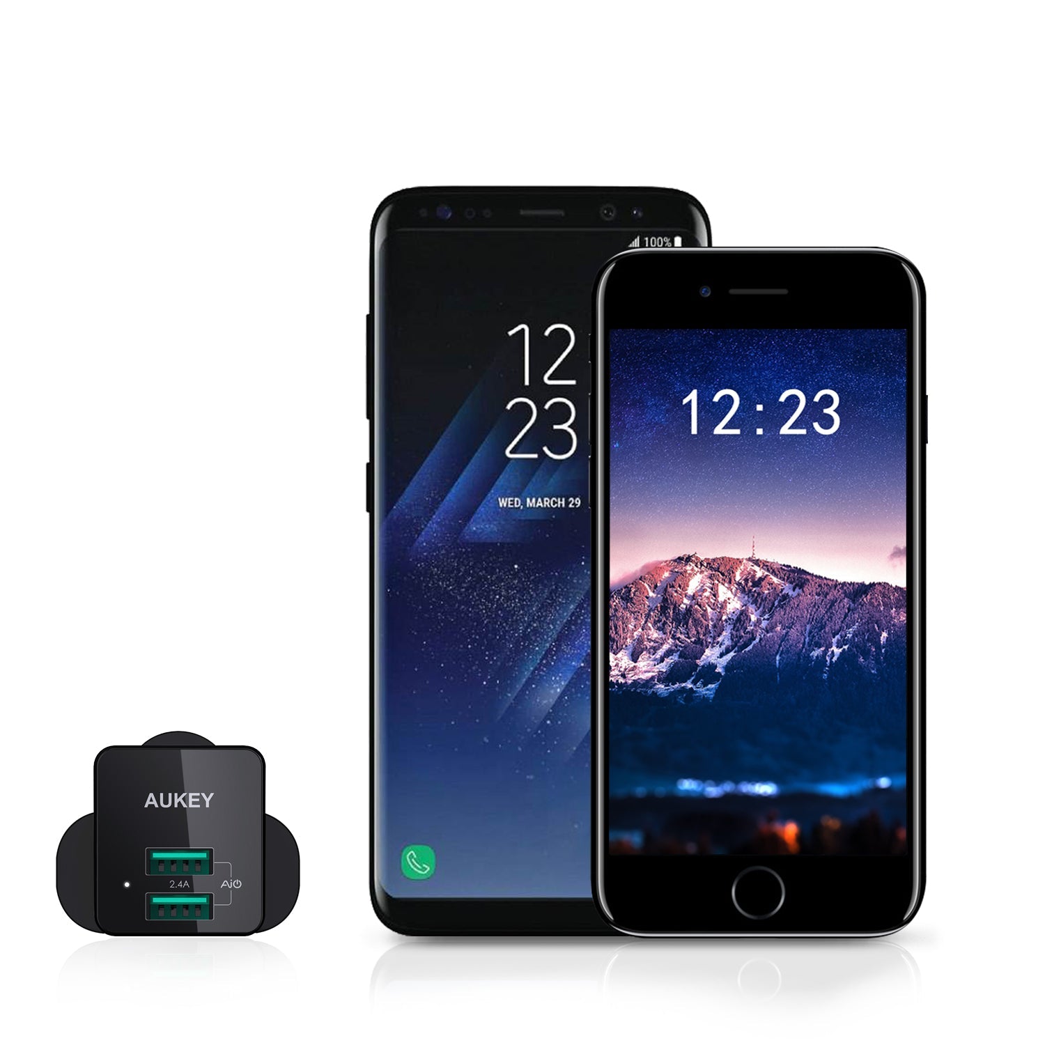 Aukey PA-U32 Dual Port USB Ai-Power Mini Portable Charger - Black