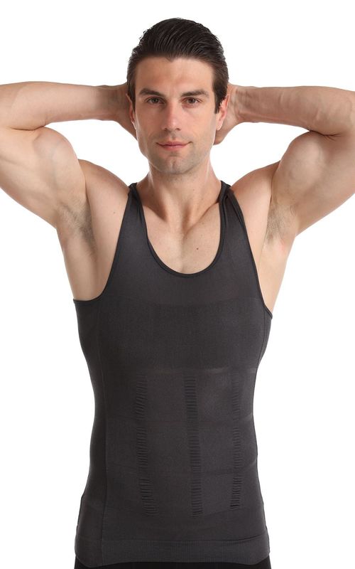 Mens Body Shaping Sweat Sauna Stretch Tummy Control Body Lingerie Tight Shapewear