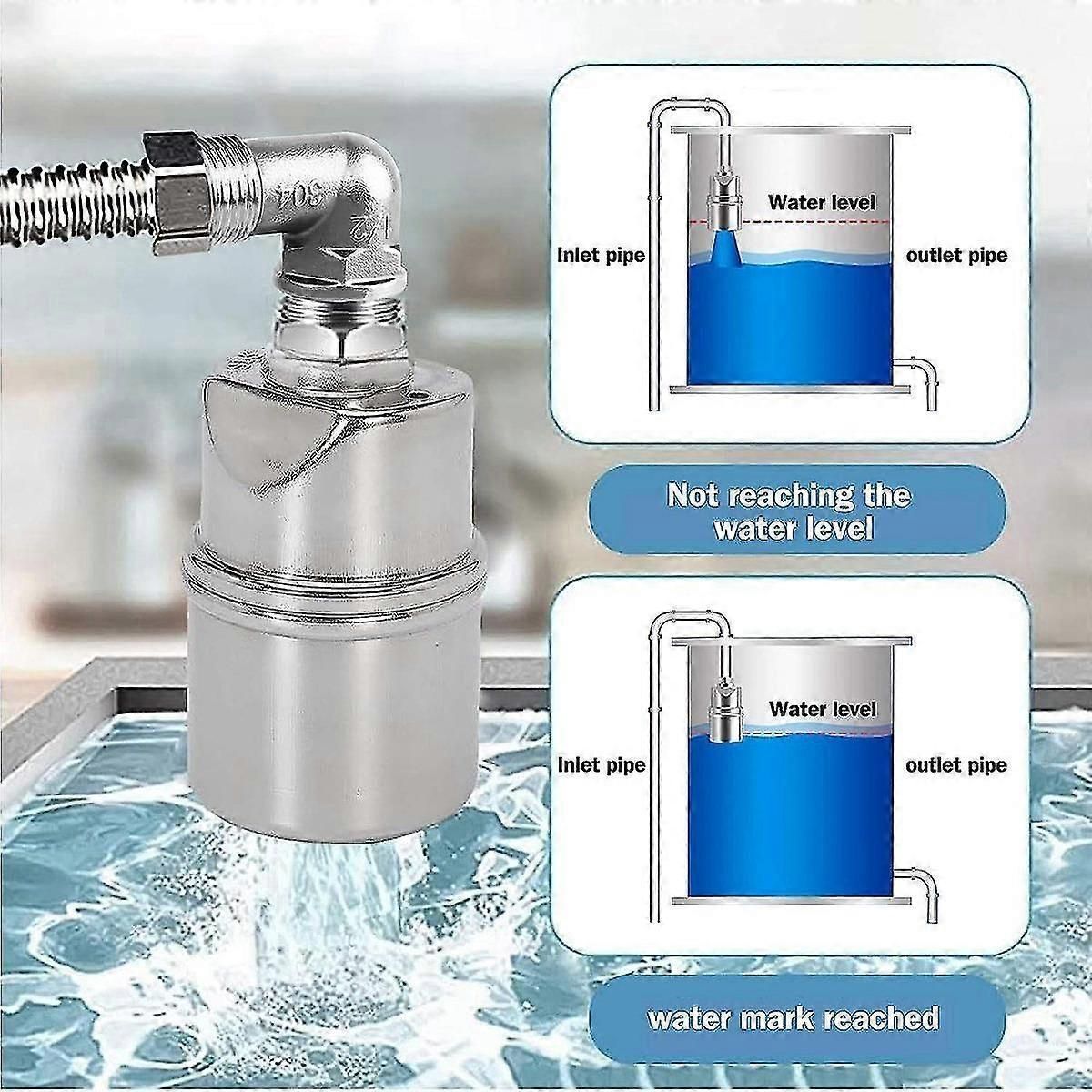 1/2 Inch Stainless Steel Float Valve for Water Tank and Pool