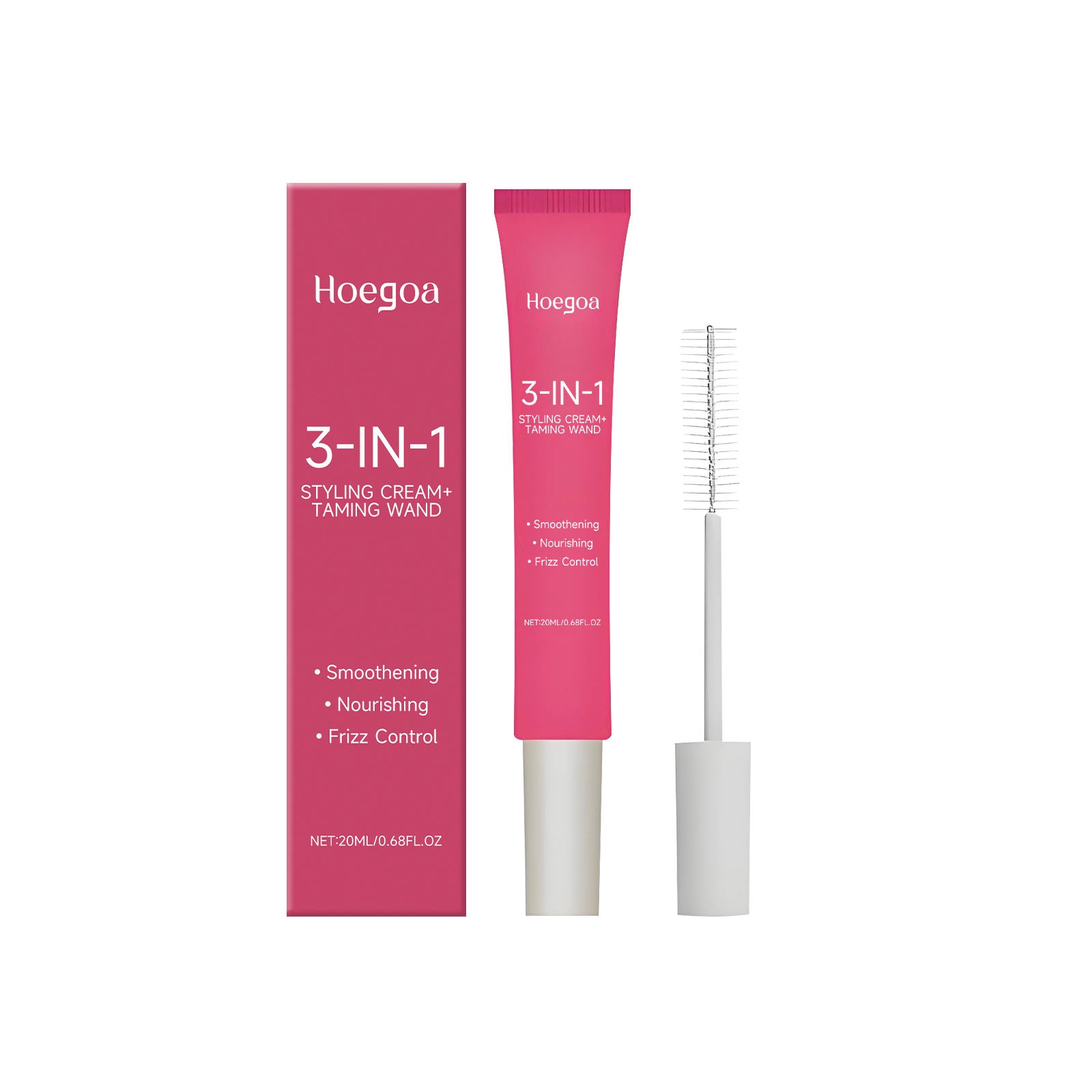 Curly Hair Styling Cream, Frizz Control, Natural Fluffy Look, Portable, Easy to Use ,20ml