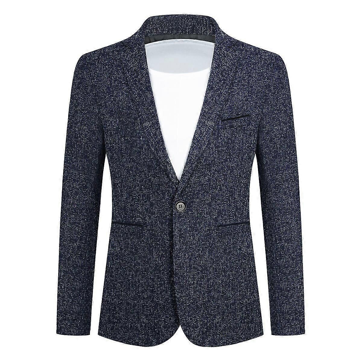 Allthemen Mens Sport Jacket Notched Lapel One Button Slim Blazer zxin