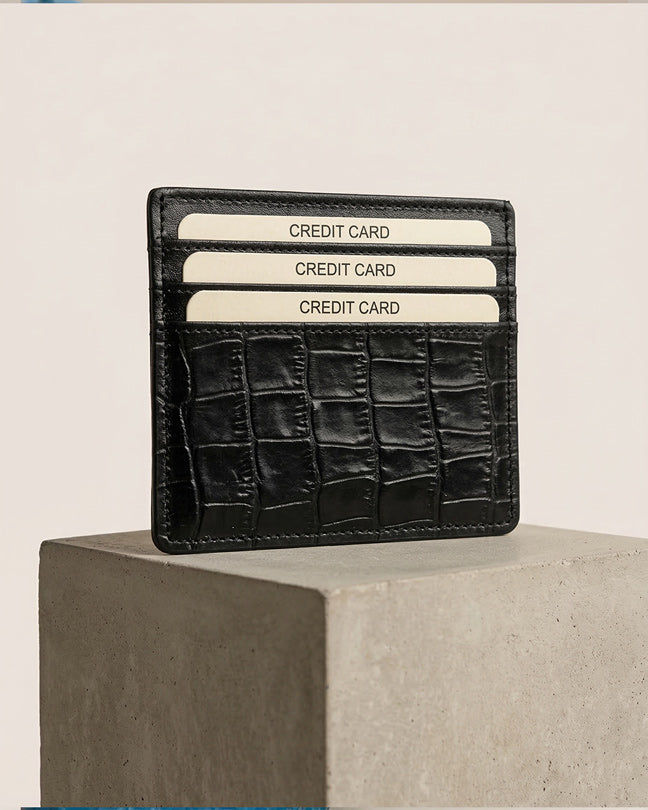 CLAREA Slim Leather Card Holder 10x8.5 cm