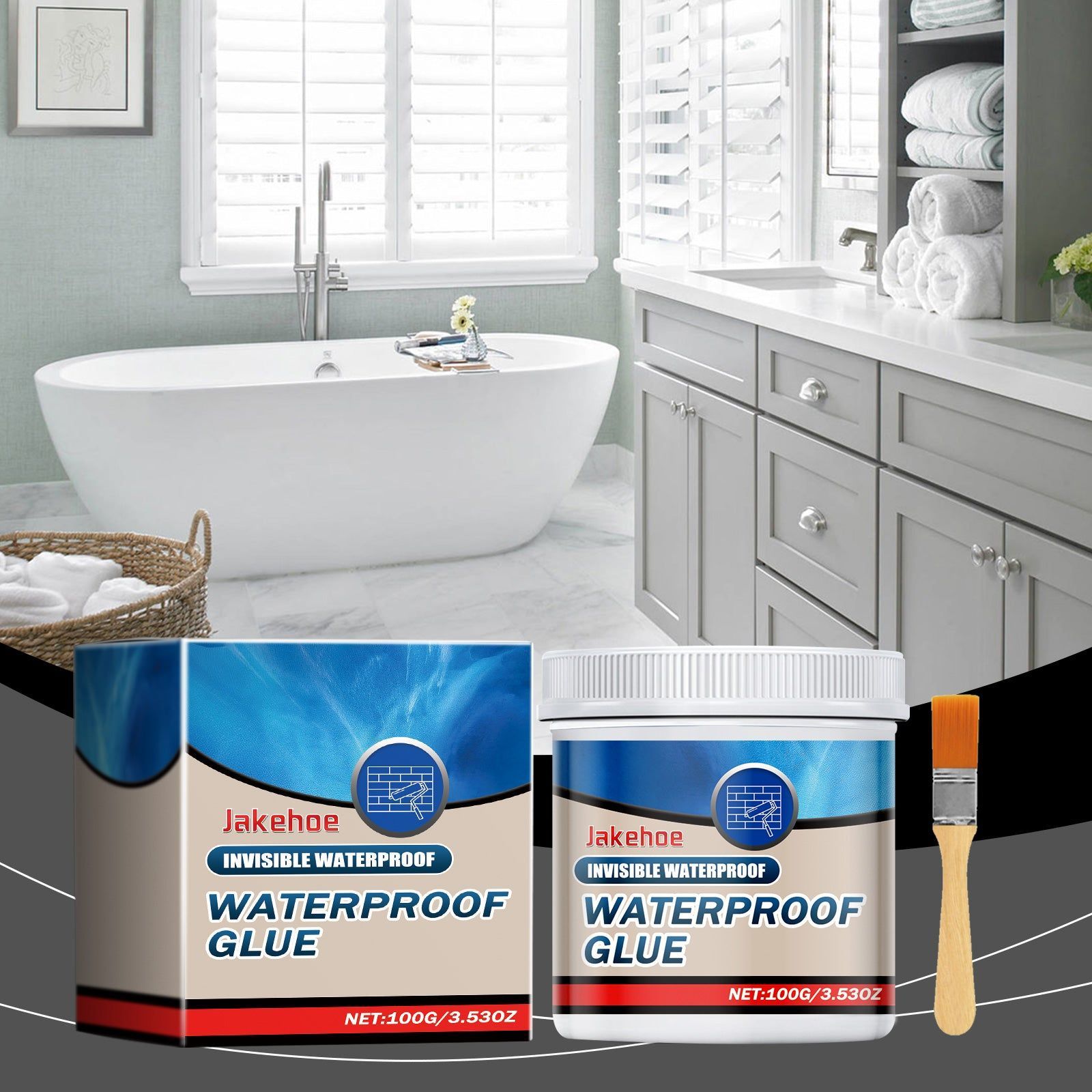 Invisible Waterproof Caulk for Gap Repair, Leakproof Tile Wall Sealant, Long-lasting Waterproof Paint ,1set