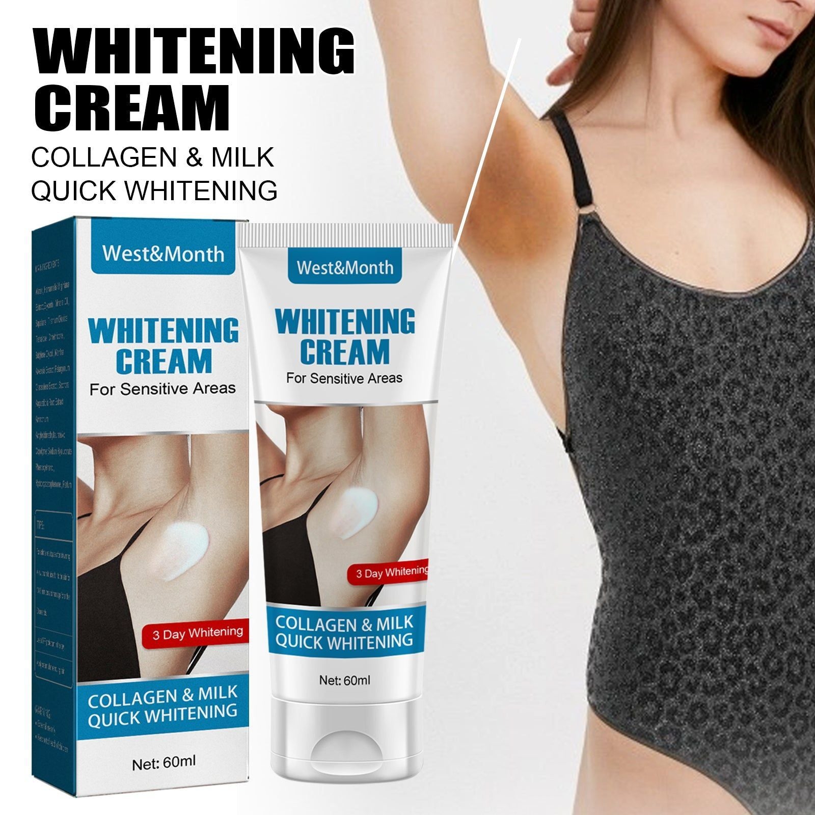 Brightening Underarm Cream, Repair Moisturize Skin, Private Area Whitening, Gentle Skin Care ,60ml