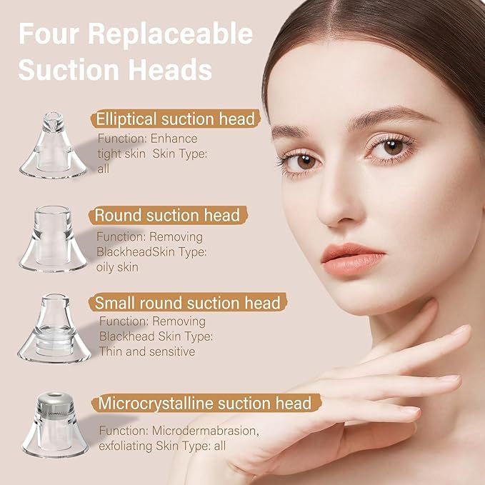 Blackhead Remover Pore Vacuum Kit Face Cleaner Pimple Extractor Tool Kit with 5 Suction Levels