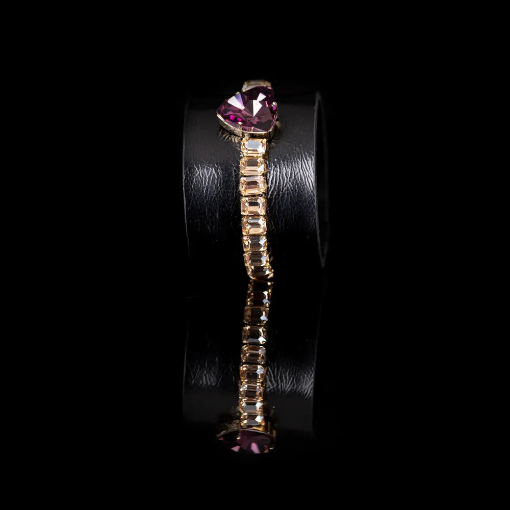 The Dark Midnight Empress Crystal Leather Cuff