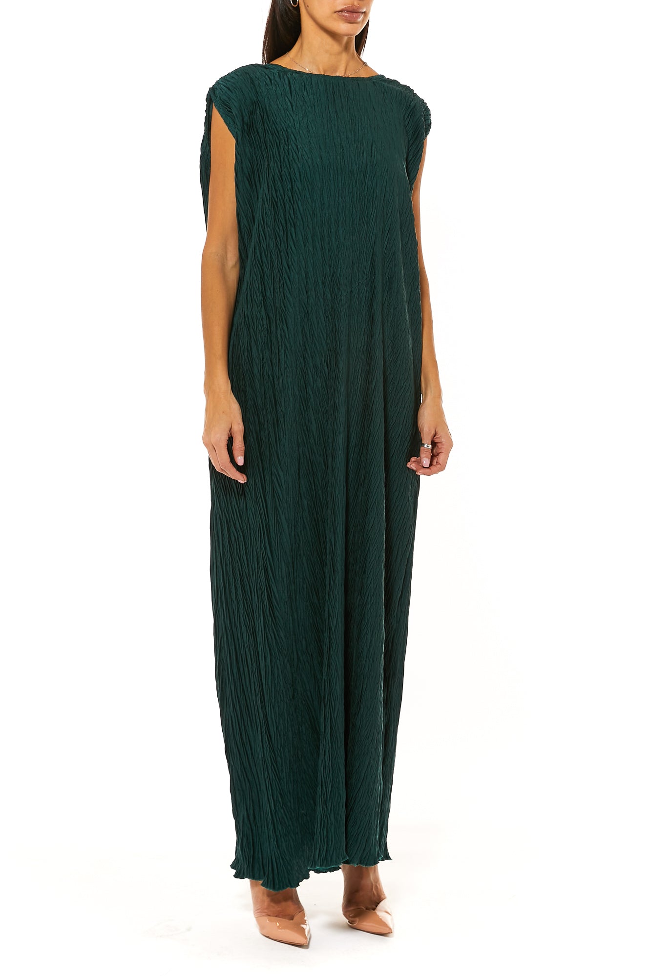 Green Crushed Harir Maqsood Under Dress