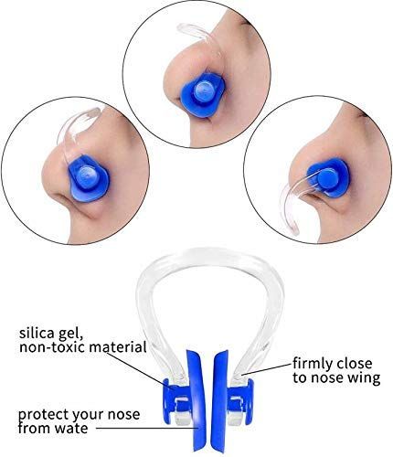 Nose Clip And Ear Plugs Swimming Set Soft Swimming Ear Caps For Water Sports